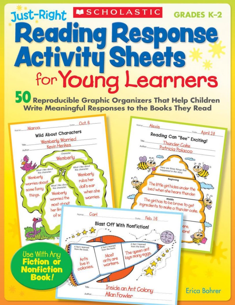 《Reading Response Activity Sheets》英文阅读报告活动表PDF