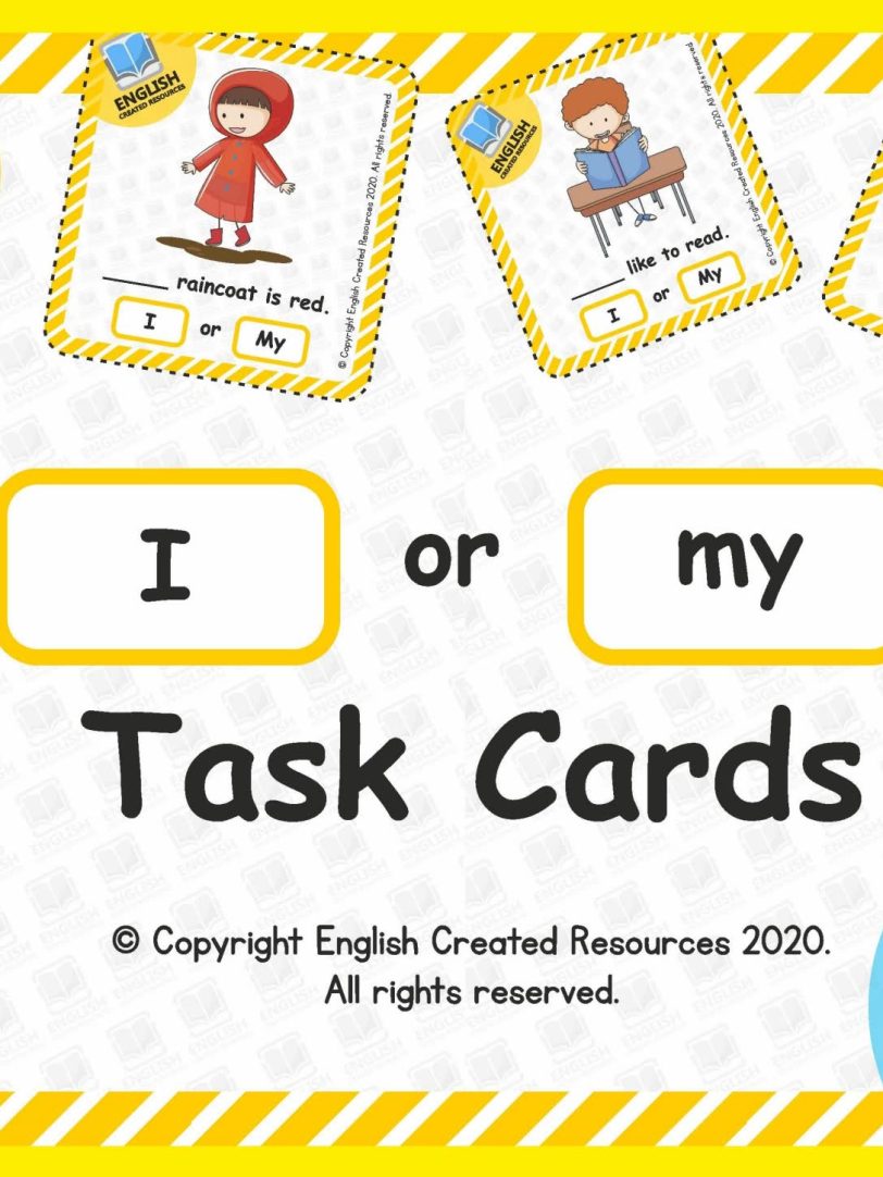 《I or My Task Cards》初级语法闪卡海报英语启蒙必备PDF