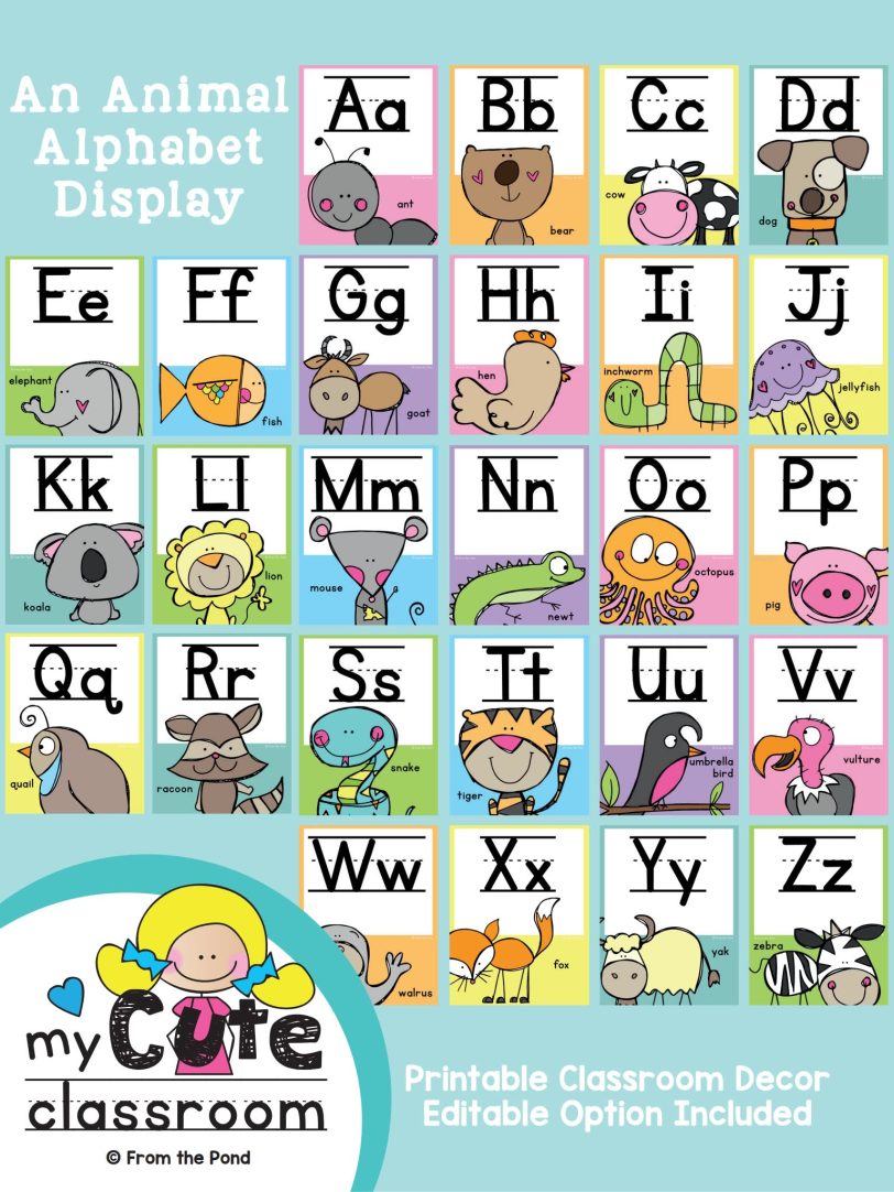 《An Animal Alphabet Disply》31页动物字母单词海报PDF