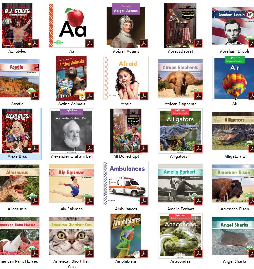 1250本Abdo Digital英文绘本电子书集合