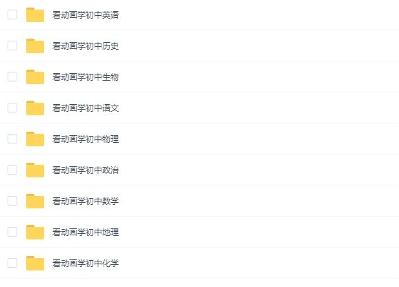看动画学语文数学英语物理化学地理生物政治初中全套