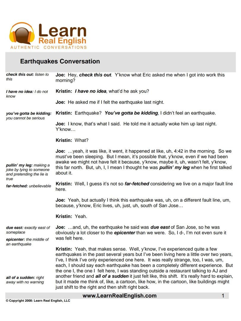 Learn Real English：用真实对话学真正的英语